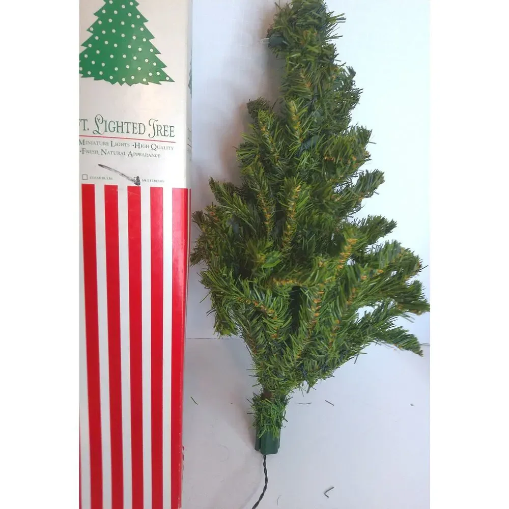Vintage Silvestri Christmas Tree 2 Foot Lighted Mulitcolor With Base